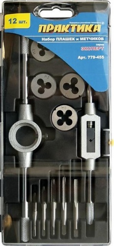 набор метчиков и плашек практика 12 шт, , купить metabo, купить husqvarna, купить bosch, купить makita, купить hitachi, купить hikoki, купить oregon, купить stihl