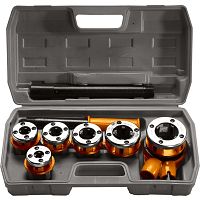 набор клуппов 1/4"-3/8"-1/2"-3/4"-1"-1,25" + плашкодержатель с трещоткой, 9 предм.// sparta, купить metabo, купить husqvarna, купить bosch, купить makita, купить hitachi, купить hikoki, купить oregon, купить stihl