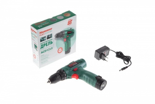 аккумуляторная дрель-шуруповерт hammer flex acd12le 12.0в li-ion 1x1.3ач 10мм 0-550об/мин 18нм, купить metabo, купить husqvarna, купить bosch, купить makita, купить hitachi, купить hikoki, купить oregon, купить stihl
