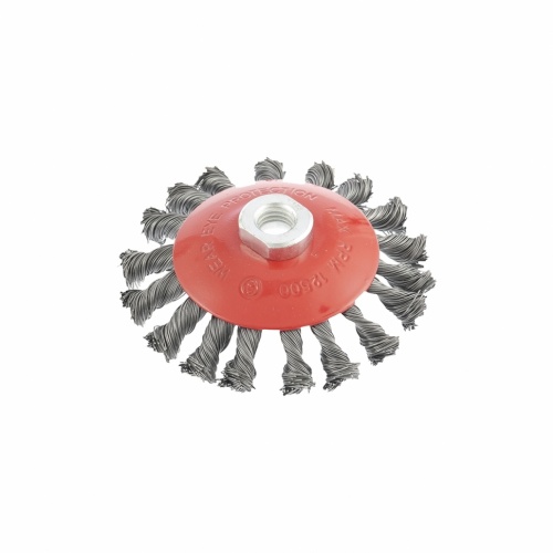 щетка для ушм, 115 мм, м14, "тарелка", крученая проволока  0,5 мм// matrix, купить metabo, купить husqvarna, купить bosch, купить makita, купить hitachi, купить hikoki, купить oregon, купить stihl