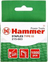 скобы для степлера hammer flex 215-003  14мм, ширина 11.3мм, сечение 0.75мм, п-обр. (тип 53),1000шт, купить metabo, купить husqvarna, купить bosch, купить makita, купить hitachi, купить hikoki, купить oregon, купить stihl