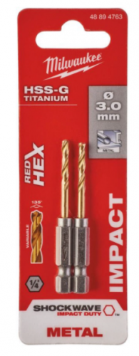 сверло по металлу milwaukee redhex hss-g tin 3мм (2шт), купить metabo, купить husqvarna, купить bosch, купить makita, купить hitachi, купить hikoki, купить oregon, купить stihl