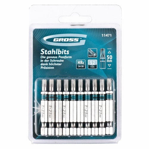 набор бит  torx 25х50, сталь s2, 10 шт //gross, купить metabo, купить husqvarna, купить bosch, купить makita, купить hitachi, купить hikoki, купить oregon, купить stihl