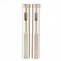 сверло алмазное по керамограниту, 8 х 67 мм, 3-гранный хвостовик 2 шт.// matrix, купить metabo, купить husqvarna, купить bosch, купить makita, купить hitachi, купить hikoki, купить oregon, купить stihl