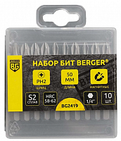 набор бит магнитных ph2x50мм, 10 шт., s2 berger bg2419, купить metabo, купить husqvarna, купить bosch, купить makita, купить hitachi, купить hikoki, купить oregon, купить stihl
