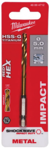 сверло по металлу milwaukee redhex hss-g tin 5мм (1шт), купить metabo, купить husqvarna, купить bosch, купить makita, купить hitachi, купить hikoki, купить oregon, купить stihl