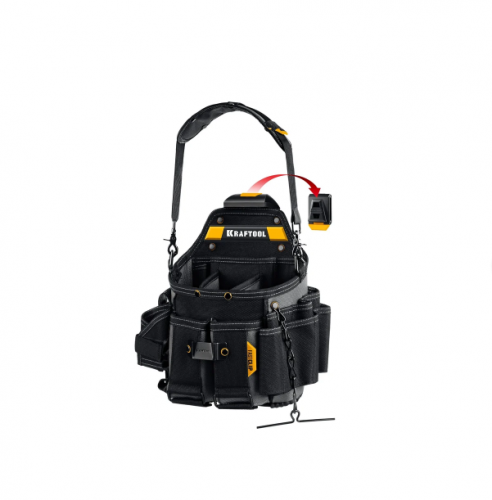 kraftool  kpb-23 с быстросъёмным креплением fastclip, плечевой ремень, 23 кармана и петли, 290 х 310, купить metabo, купить husqvarna, купить bosch, купить makita, купить hitachi, купить hikoki, купить oregon, купить stihl