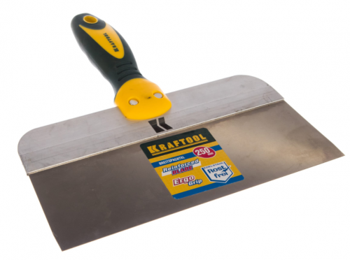 шпатель kraftool фасадный с двухкомпонентной ручкой, нержавеющее полотно, 250мм, купить metabo, купить husqvarna, купить bosch, купить makita, купить hitachi, купить hikoki, купить oregon, купить stihl
