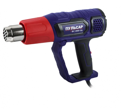 строительный фен пульсар фс 2000-2д (2000вт, 60-600*c, 300-500л/мин, жк-дисплей, 1кг, кейс + 4 насад, купить metabo, купить husqvarna, купить bosch, купить makita, купить hitachi, купить hikoki, купить oregon, купить stihl