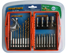 набор бит и сверл практика "сделай сам" 20шт биты, сверла по металлу hex 1/4" 2-6мм, кейс/блистер, купить metabo, купить husqvarna, купить bosch, купить makita, купить hitachi, купить hikoki, купить oregon, купить stihl