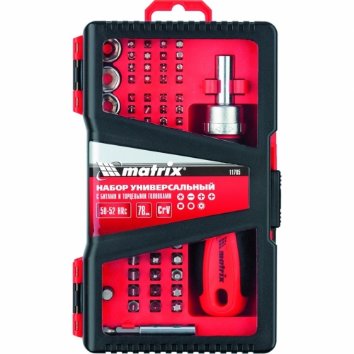 набор универсальный с битами и торцевыми головками, 78 шт., crv//matrix, купить metabo, купить husqvarna, купить bosch, купить makita, купить hitachi, купить hikoki, купить oregon, купить stihl