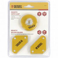 набор из 2 магнитных сварочных фиксаторов и магнитной клеммы "масса"// denzel, купить metabo, купить husqvarna, купить bosch, купить makita, купить hitachi, купить hikoki, купить oregon, купить stihl