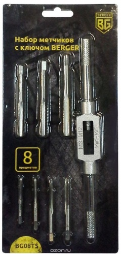 набор метчиков с ключом 8 предметов berger bg08ts, купить metabo, купить husqvarna, купить bosch, купить makita, купить hitachi, купить hikoki, купить oregon, купить stihl