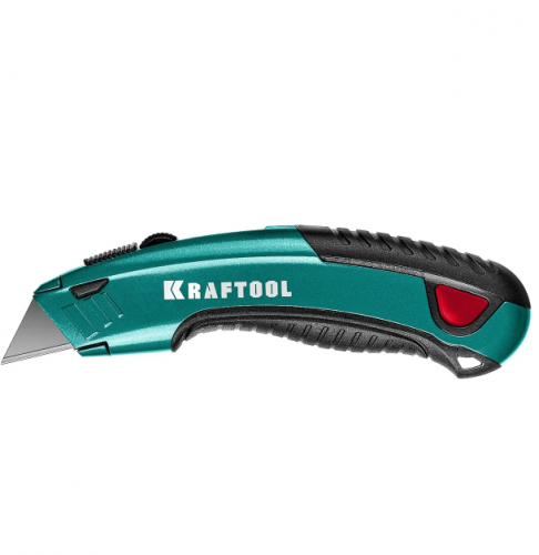 kraftool  с автостопом, 2 лезвия, универсальный нож (09241), купить metabo, купить husqvarna, купить bosch, купить makita, купить hitachi, купить hikoki, купить oregon, купить stihl