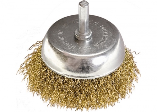 Щетка для дрели, 50 мм, "чашка" со шпилькой, латунированная витая проволока // MATRIX — купить в интернет-магазине amurinstrument.ru с доставкой по Благовещенску | Каталог с характеристиками и ценами щетка для дрели, 50 мм, "чашка" со шпилькой, латунированная витая проволока // matrix, купить metabo, купить husqvarna, купить bosch, купить makita, купить hitachi, купить hikoki, купить oregon, купить stihl