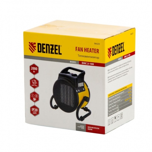 тепловая пушка, керамический нагреватель (тепловентилятор) dhc 2-100, 230в, 0,025/1/2 квт// denzel, купить metabo, купить husqvarna, купить bosch, купить makita, купить hitachi, купить hikoki, купить oregon, купить stihl