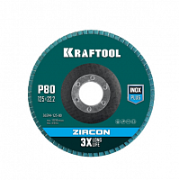 kraftool  125 х 22.2 мм, p80, круг лепестковый циркониевый торцевой по металлу и нержавеющей стали (, купить metabo, купить husqvarna, купить bosch, купить makita, купить hitachi, купить hikoki, купить oregon, купить stihl