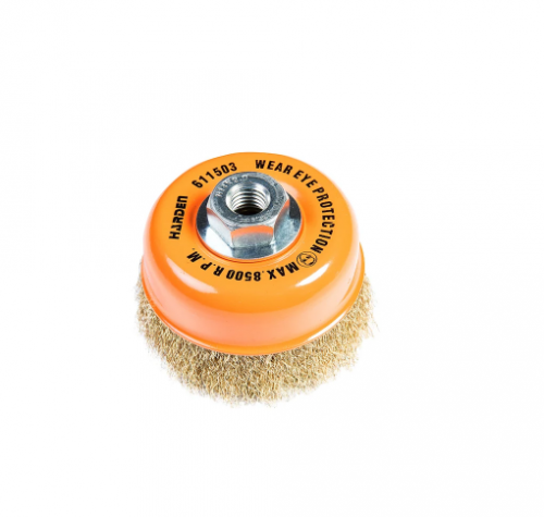 щетка проволочная чашечная (d100 мм, толщ. проволоки 0.3 мм, гофрированная, нерж., m14х2), купить metabo, купить husqvarna, купить bosch, купить makita, купить hitachi, купить hikoki, купить oregon, купить stihl