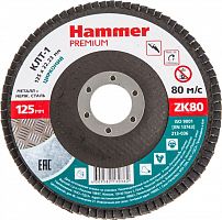 круг лепестковый торцевой 125 х 22 р 80 тип 1 клт цирконий  hammer premium se 213-036, купить metabo, купить husqvarna, купить bosch, купить makita, купить hitachi, купить hikoki, купить oregon, купить stihl