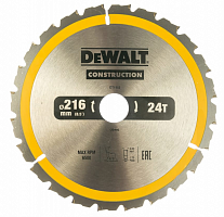 диск пильный 216 х 30 мм 24t construction dewalt dt1952, купить metabo, купить husqvarna, купить bosch, купить makita, купить hitachi, купить hikoki, купить oregon, купить stihl
