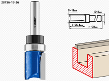 зубр 19x26мм, хвостовик 8мм, фреза пазовая прямая с верхним подшипником, купить metabo, купить husqvarna, купить bosch, купить makita, купить hitachi, купить hikoki, купить oregon, купить stihl