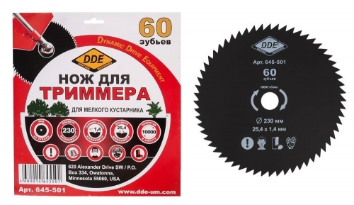 диск для триммера dde wood cut 60 зубьев, 230 х 25,4 мм (толщина = 1,4 мм), купить metabo, купить husqvarna, купить bosch, купить makita, купить hitachi, купить hikoki, купить oregon, купить stihl