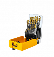 набор сверл по металлу, 1-13 мм, р6м5-tin, golden tip, 25 шт // denzel, купить metabo, купить husqvarna, купить bosch, купить makita, купить hitachi, купить hikoki, купить oregon, купить stihl